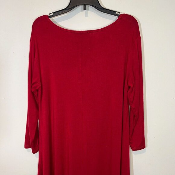 Top It Off S Mini Dress Womens High Low Red Casual Tunic Top Size Small - Picture 3 of 7
